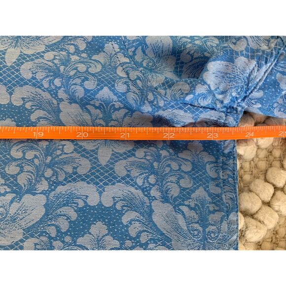 Robert Graham Highland Jacquard Light Blue Short Sleeve Button-Up Shirt Large - Picture 6 of 8